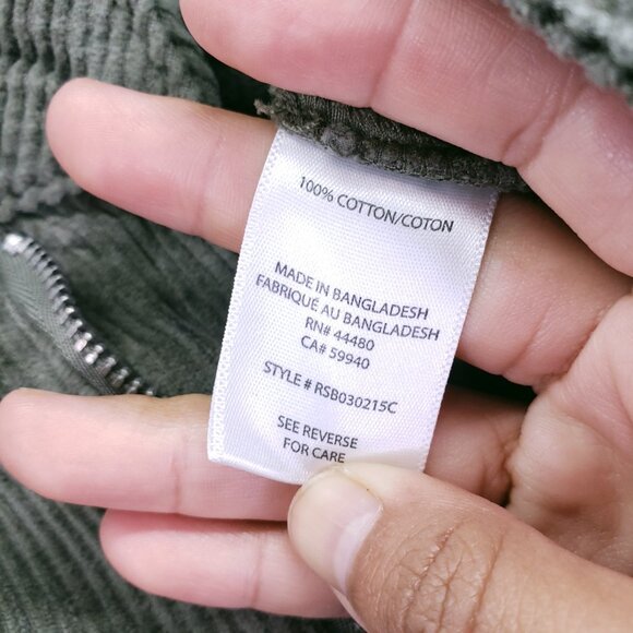 Tinseltown Pants Womens Size 1 Green Corduroy Baggy Wide Leg Cargo 100% Cotton - Picture 15 of 16